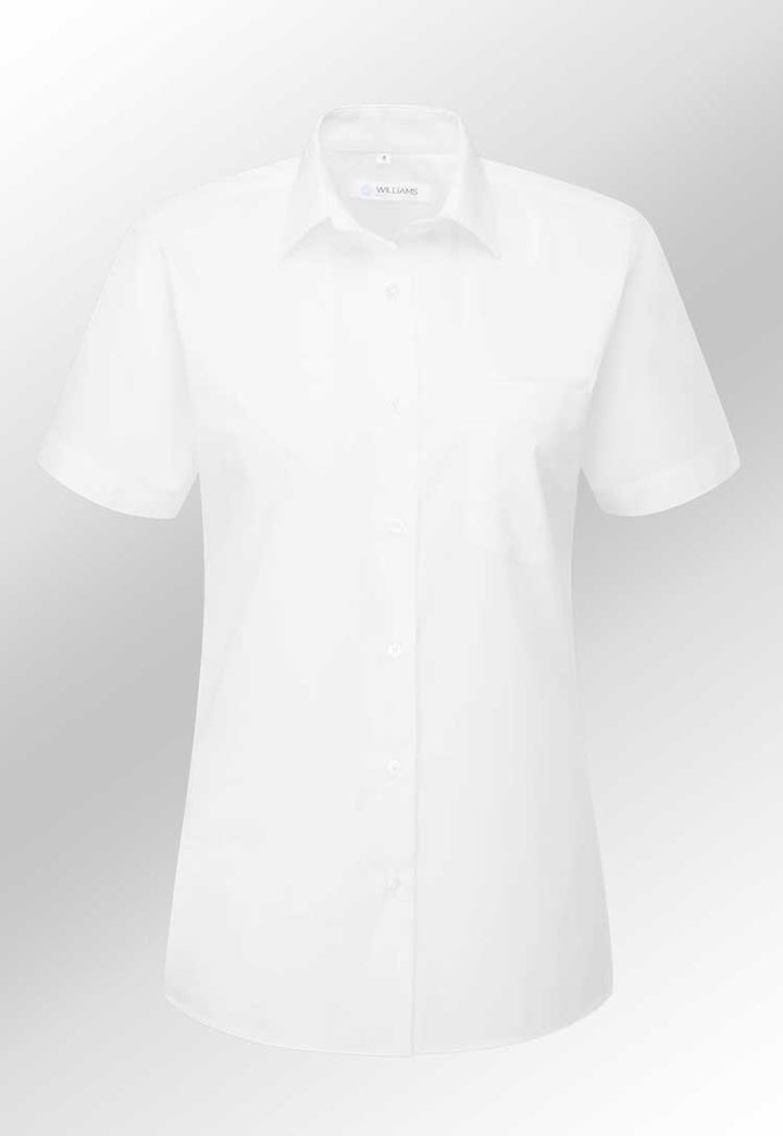 Disley Ladies Classic Blouse in white short sleeve