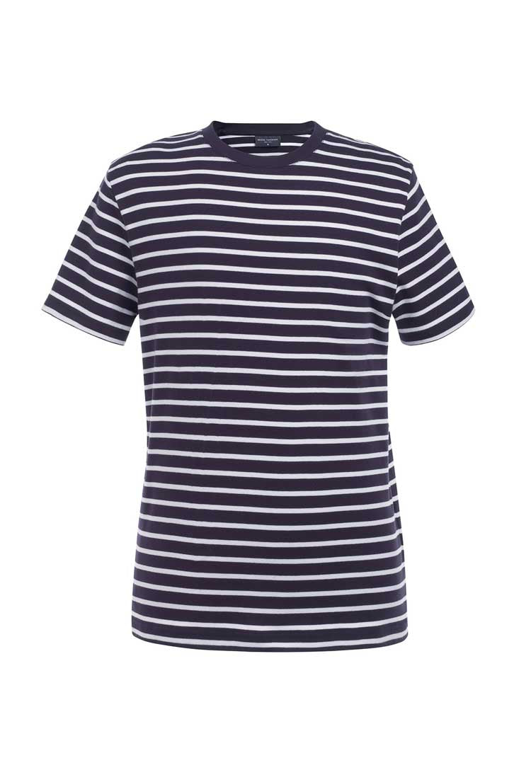 front view of Edmund Breton Top in navy/white