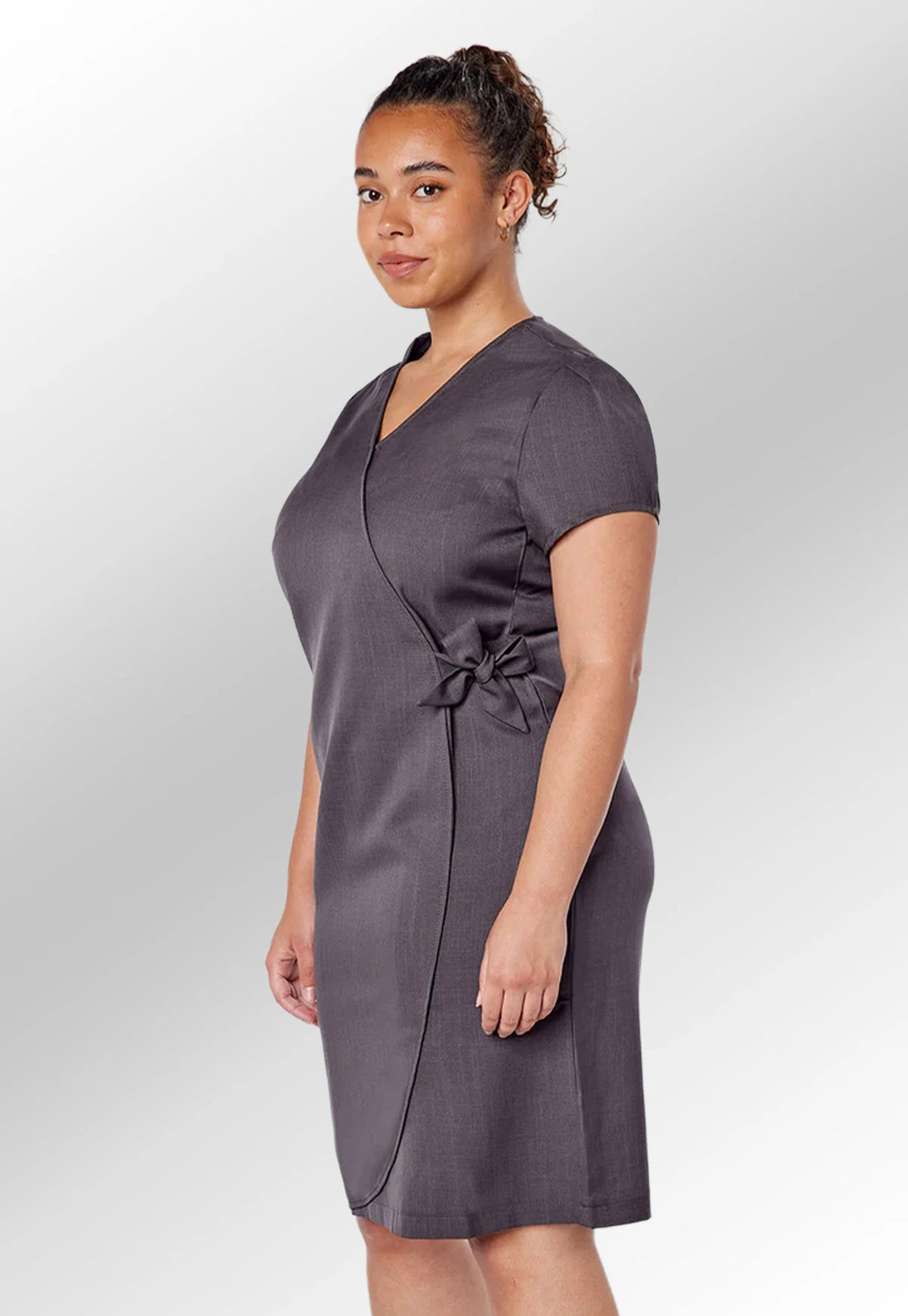 Elena Wrap Over Salon Dress - The Work Uniform Company
