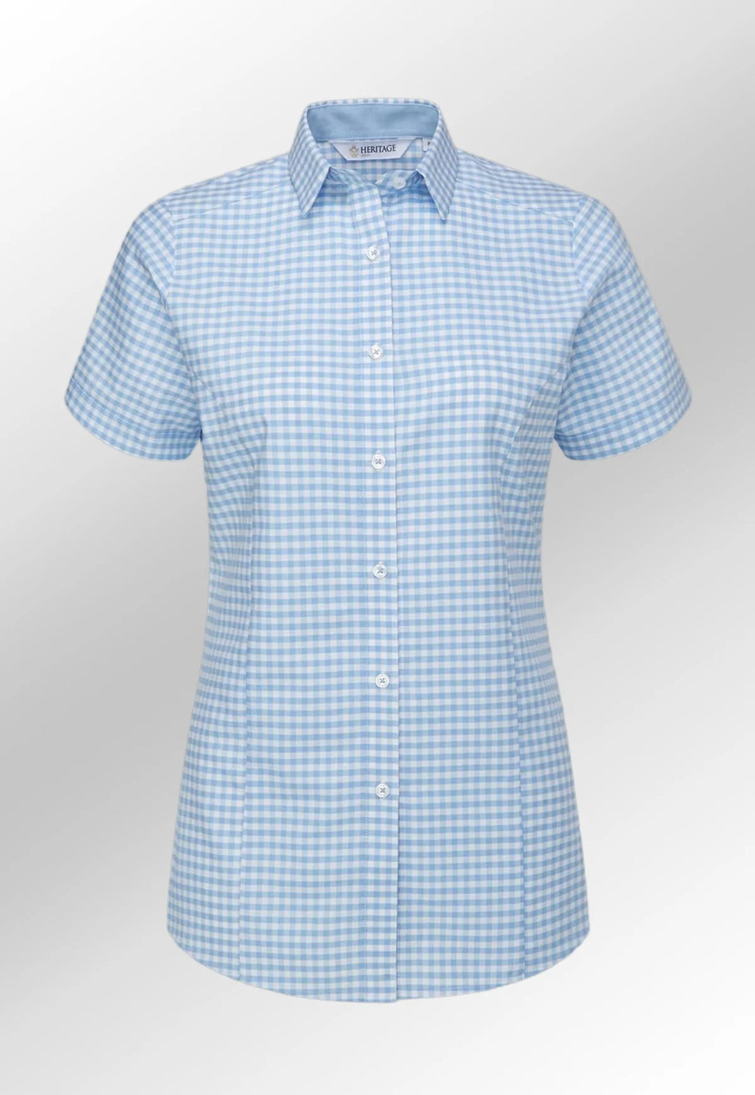 Elsa Checked Short Sleeve Blouse - The Work Uniform Company
