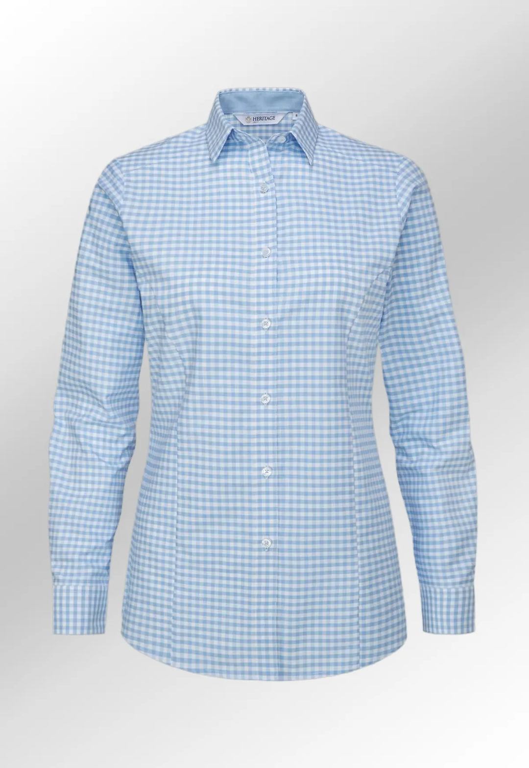 Elsa Checked Long Sleeve Blouse - The Work Uniform Company