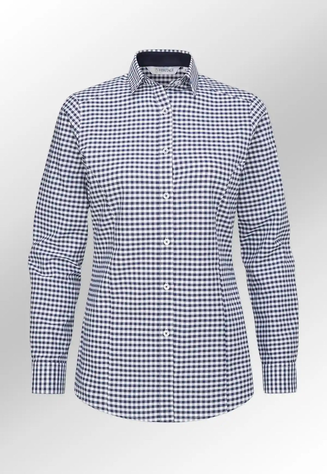 Elsa Checked Long Sleeve Blouse - The Work Uniform Company