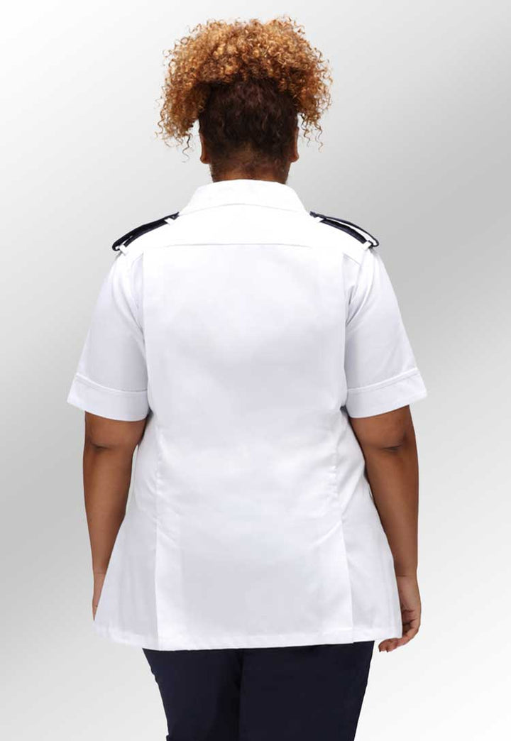 Women's Healthcare Tunic with Epaulette Loops back view