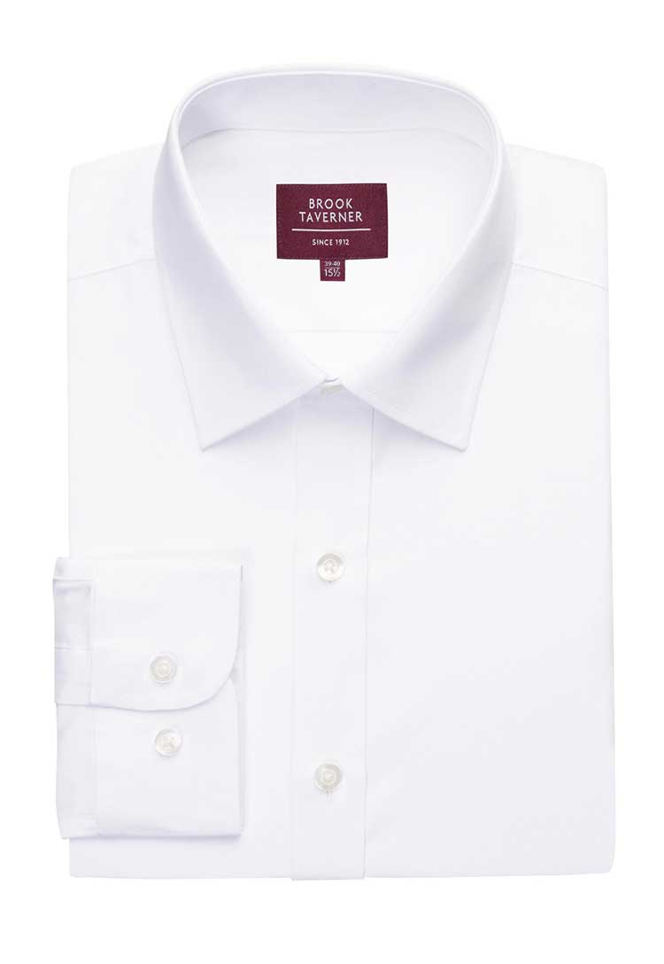 Flat and Folded Este Slim Fit Non-Iron Shirt 7978 in White