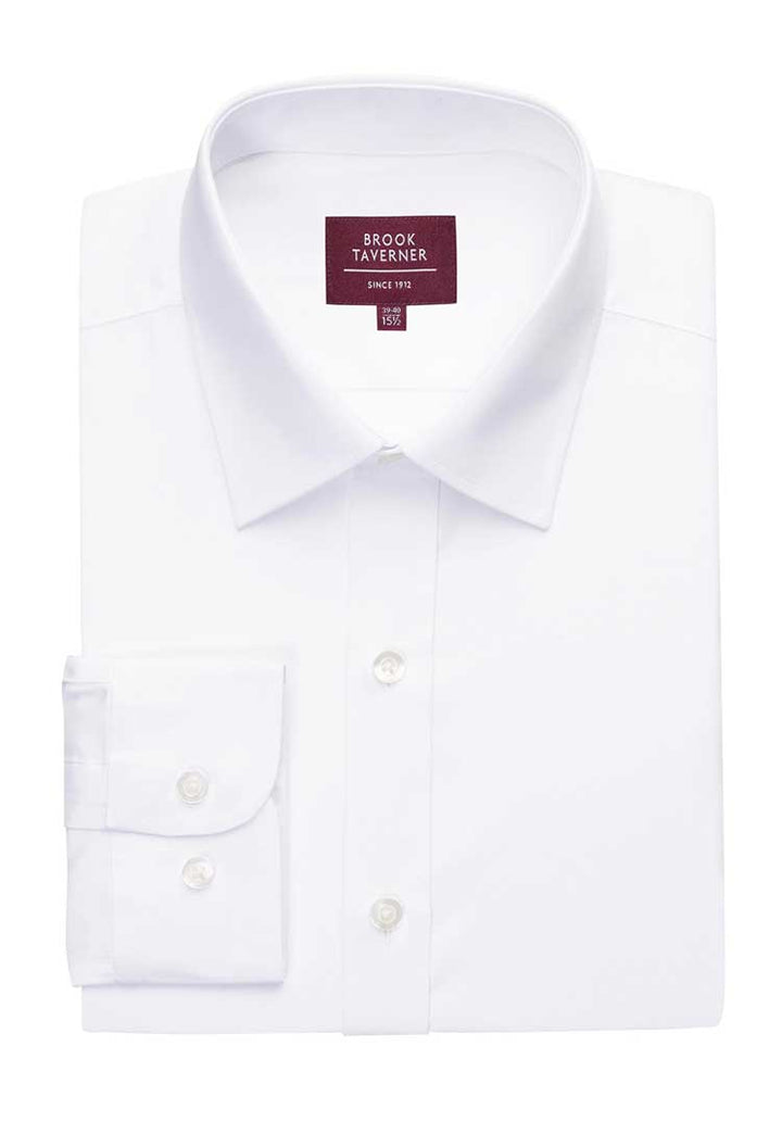 Flat and Folded Este Slim Fit Non-Iron Shirt 7978 in White