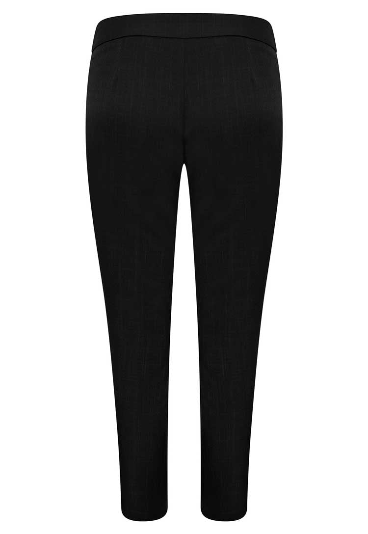 Back View of Etta Slim Leg Crop Salon Trouser in Black