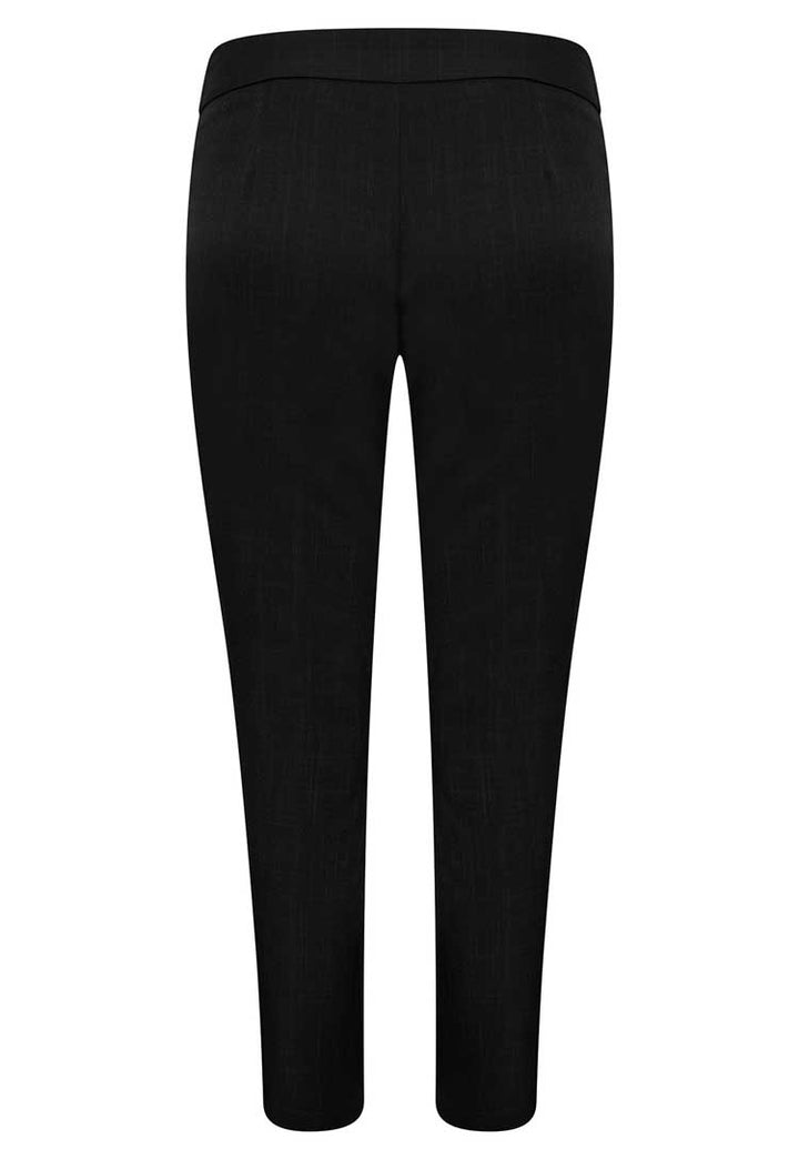 Back View of Etta Slim Leg Crop Salon Trouser in Black