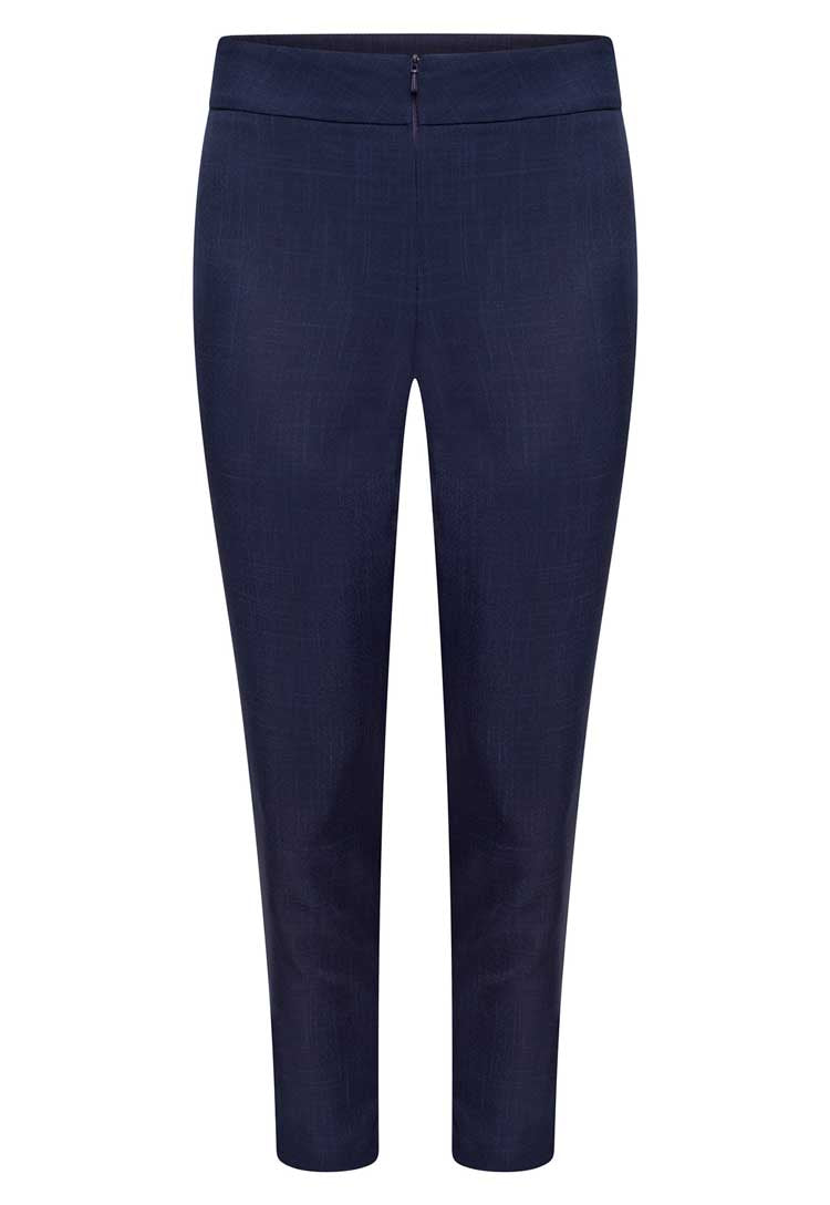 Etta Slim Leg Crop Salon Trouser in Navy