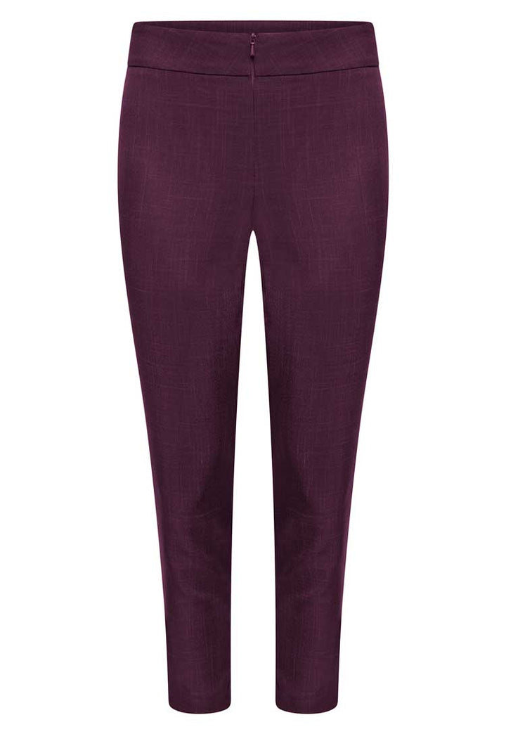 Etta Slim Leg Crop Salon Trouser in Plum