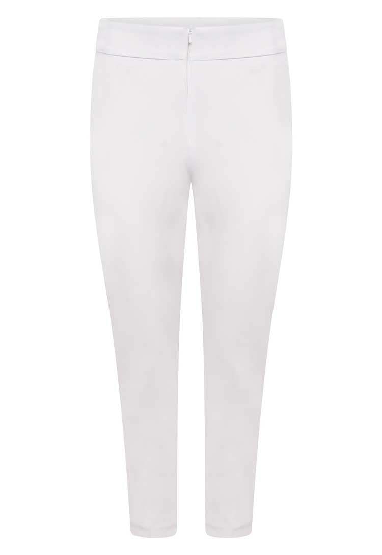 Etta Slim Leg Crop Salon Trouser in White