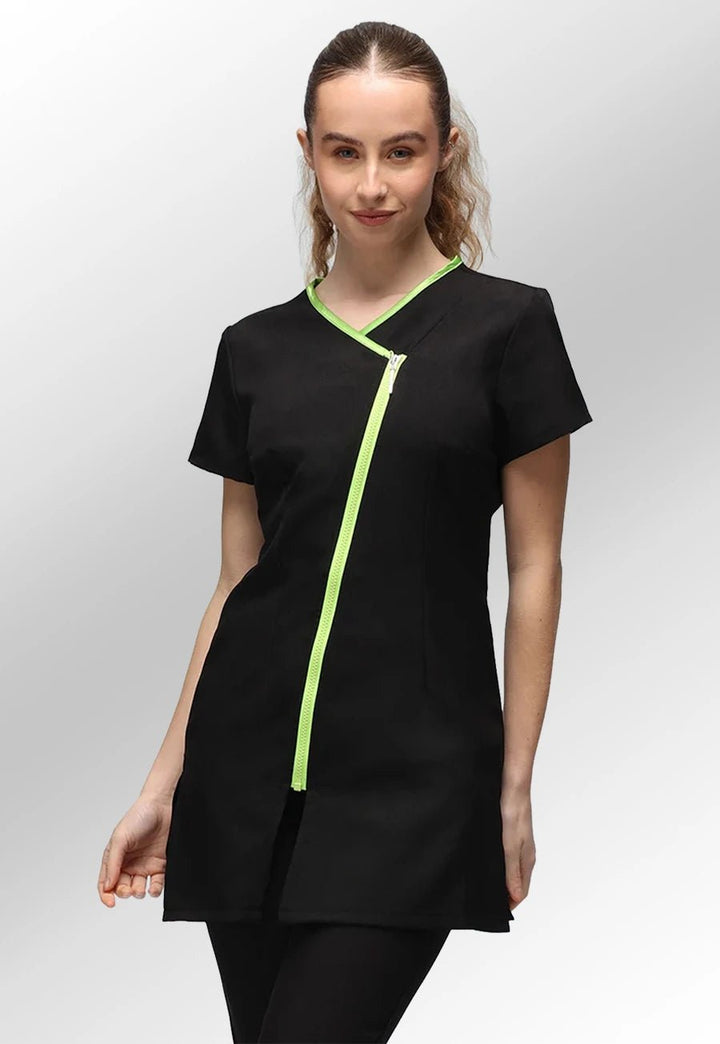 Eve Contrast Zip Tunic - The Work Uniform Company