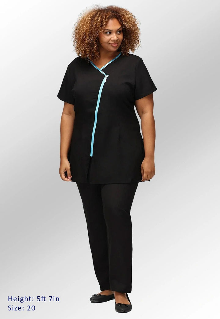 Eve Contrast Zip Tunic - The Work Uniform Company