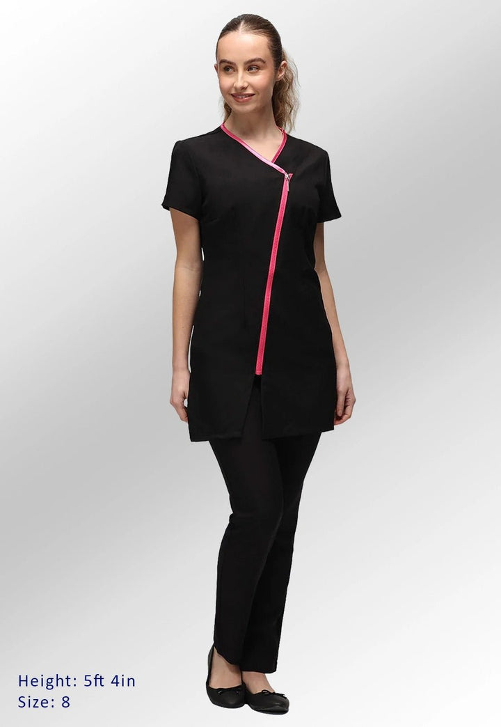 Eve Contrast Zip Tunic - The Work Uniform Company