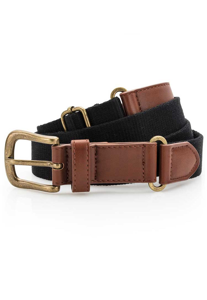 Faux Leather and Canvas Belt AQ902