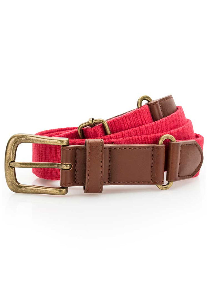 Faux Leather and Canvas Belt AQ902