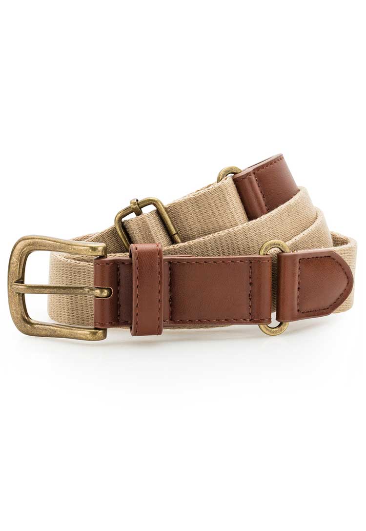 Faux Leather and Canvas Belt AQ902