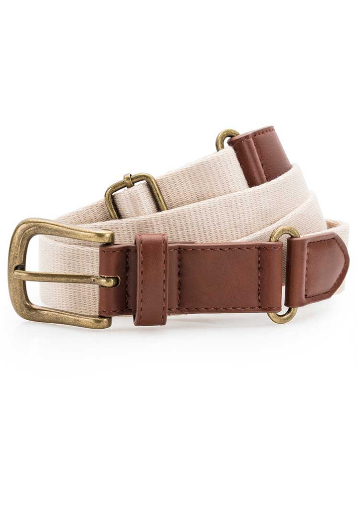 Faux Leather and Canvas Belt AQ902