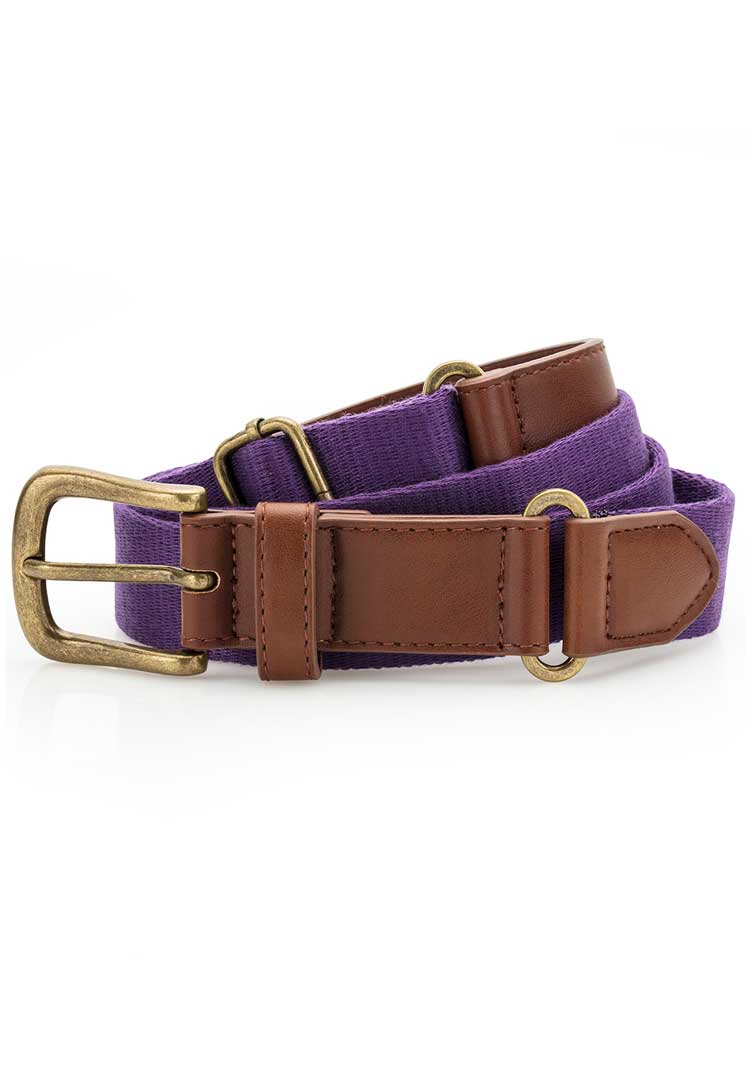 Faux Leather and Canvas Belt AQ902