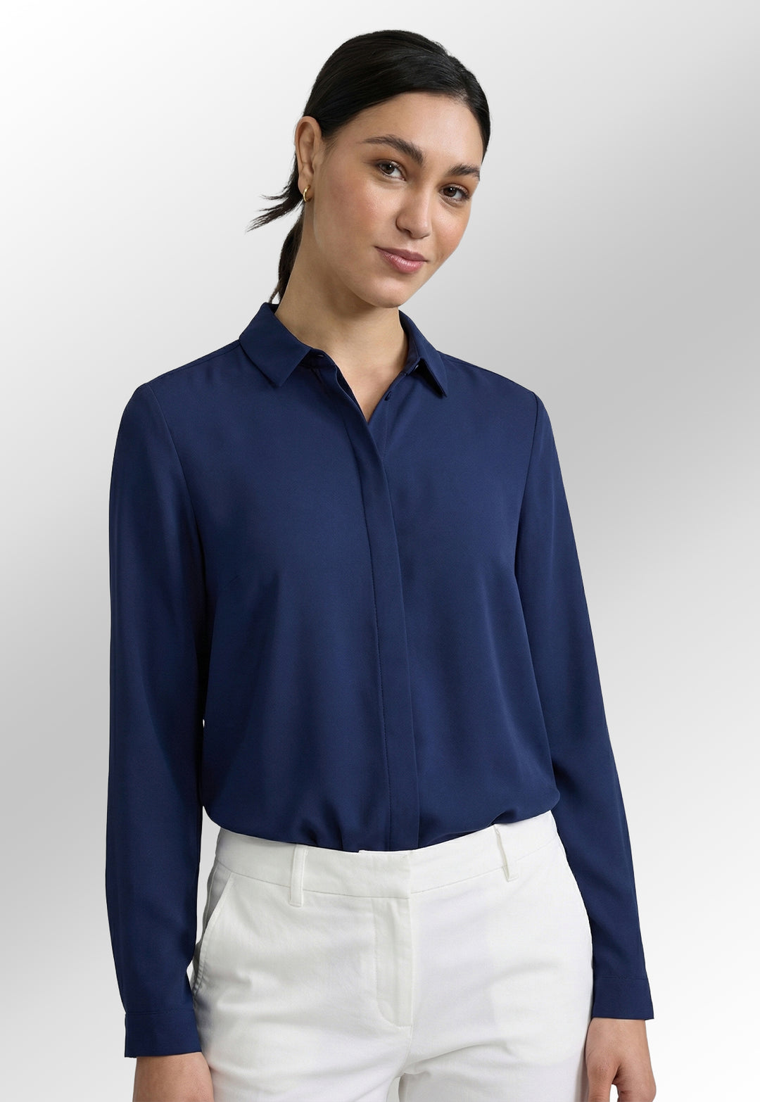 Firenze Crepe de Chine Blouse - The Work Uniform Company