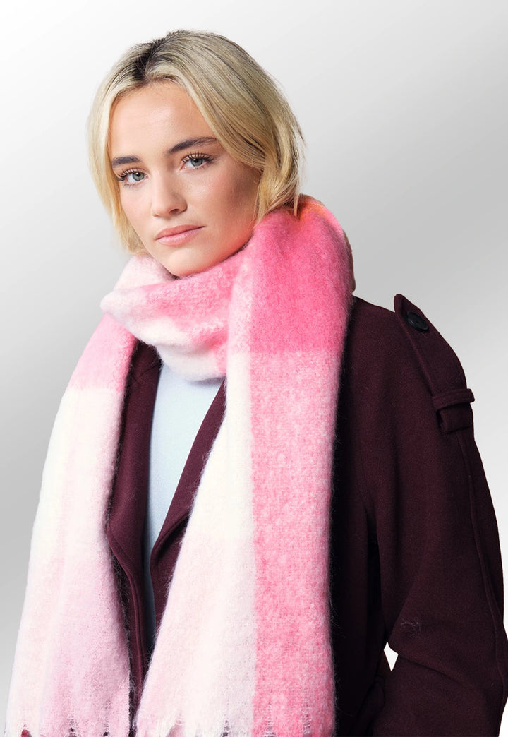 Fluffy Check Scarf - The Work Uniform Company