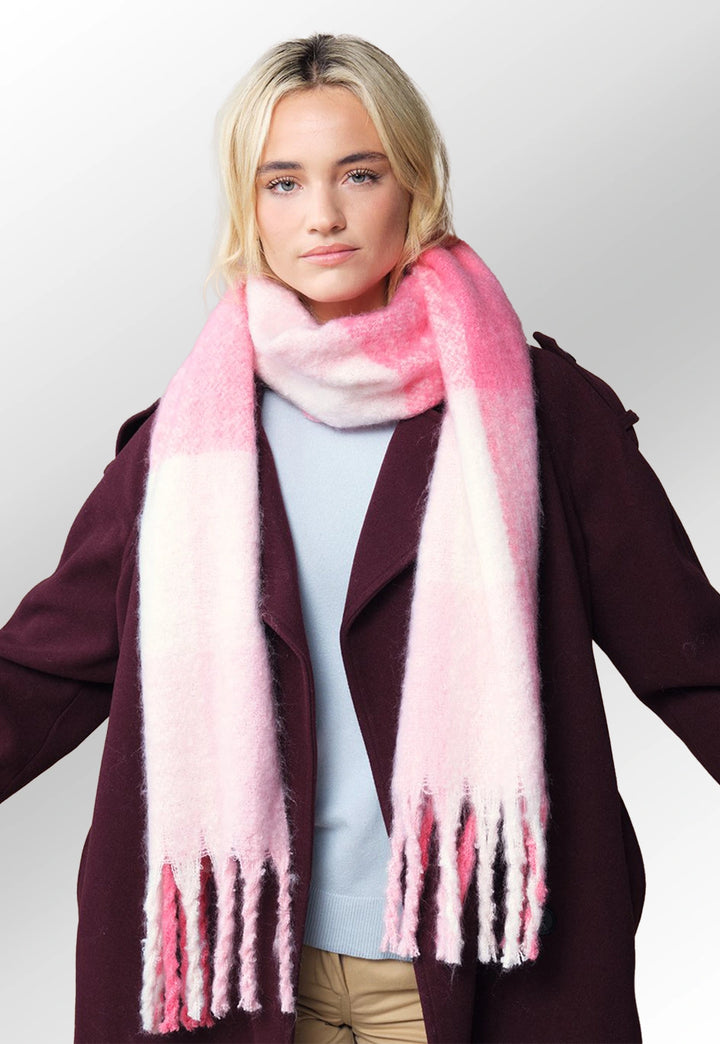 Fluffy Check Scarf - The Work Uniform Company