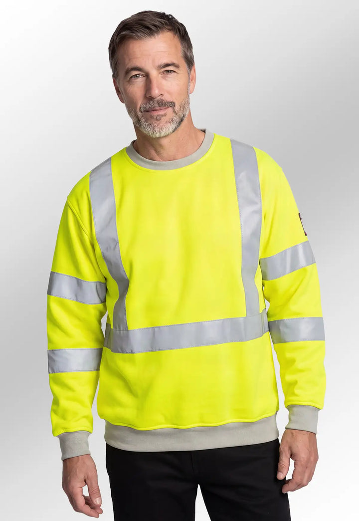 Flame Resistant Anti - Static Hi Vis Sweatshirt - The Work Uniform Company