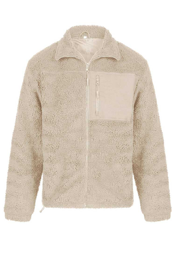 An FR854 Recycled sherpa fleece in Natural