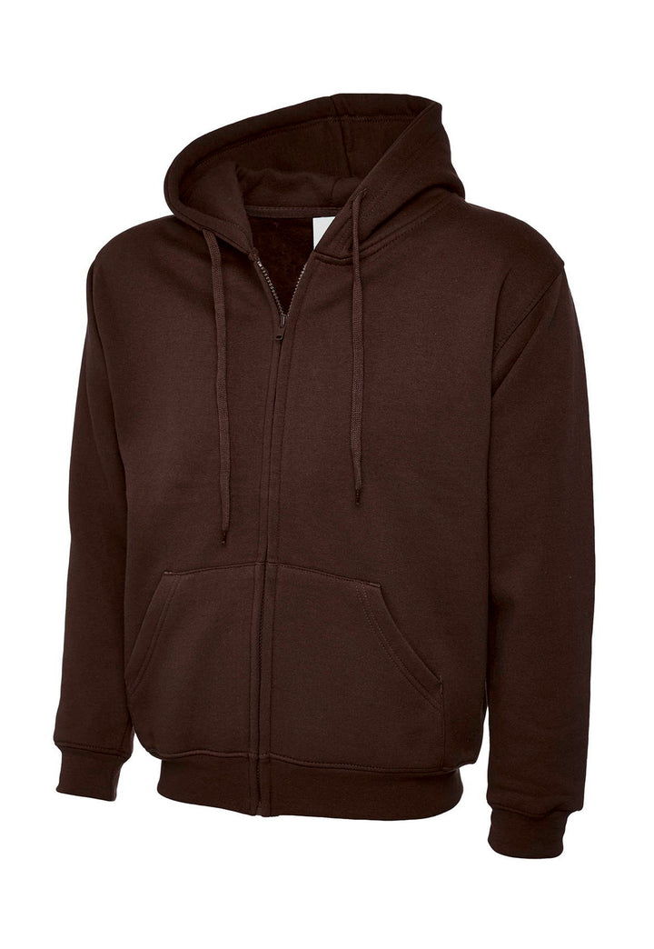 Classic Full Zip Hooded Sweatshirt UC504 in Brown