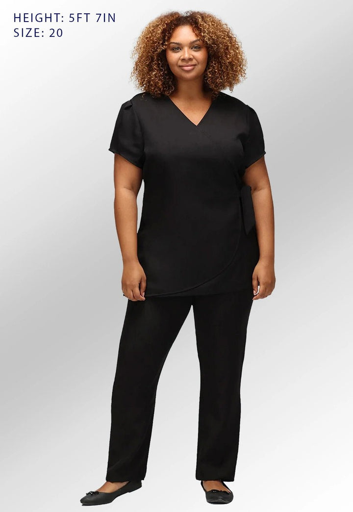 Gisele Faux Wrap Over Tunic - The Work Uniform Company