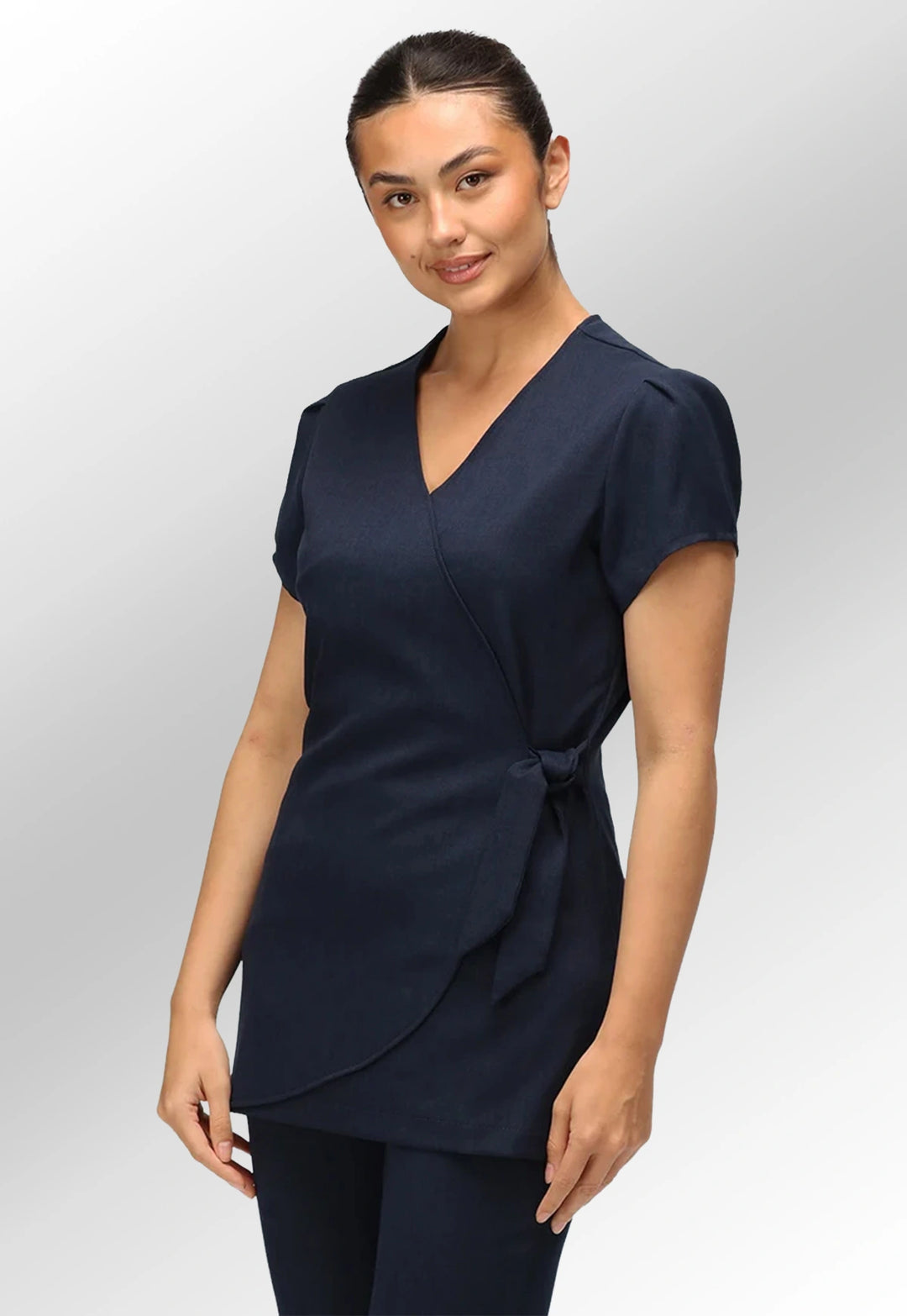 Gisele Faux Wrap Over Tunic - The Work Uniform Company