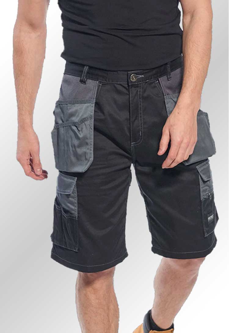 Model Wearing Granite Holster Shorts KS18 in Black/Zoom Grey