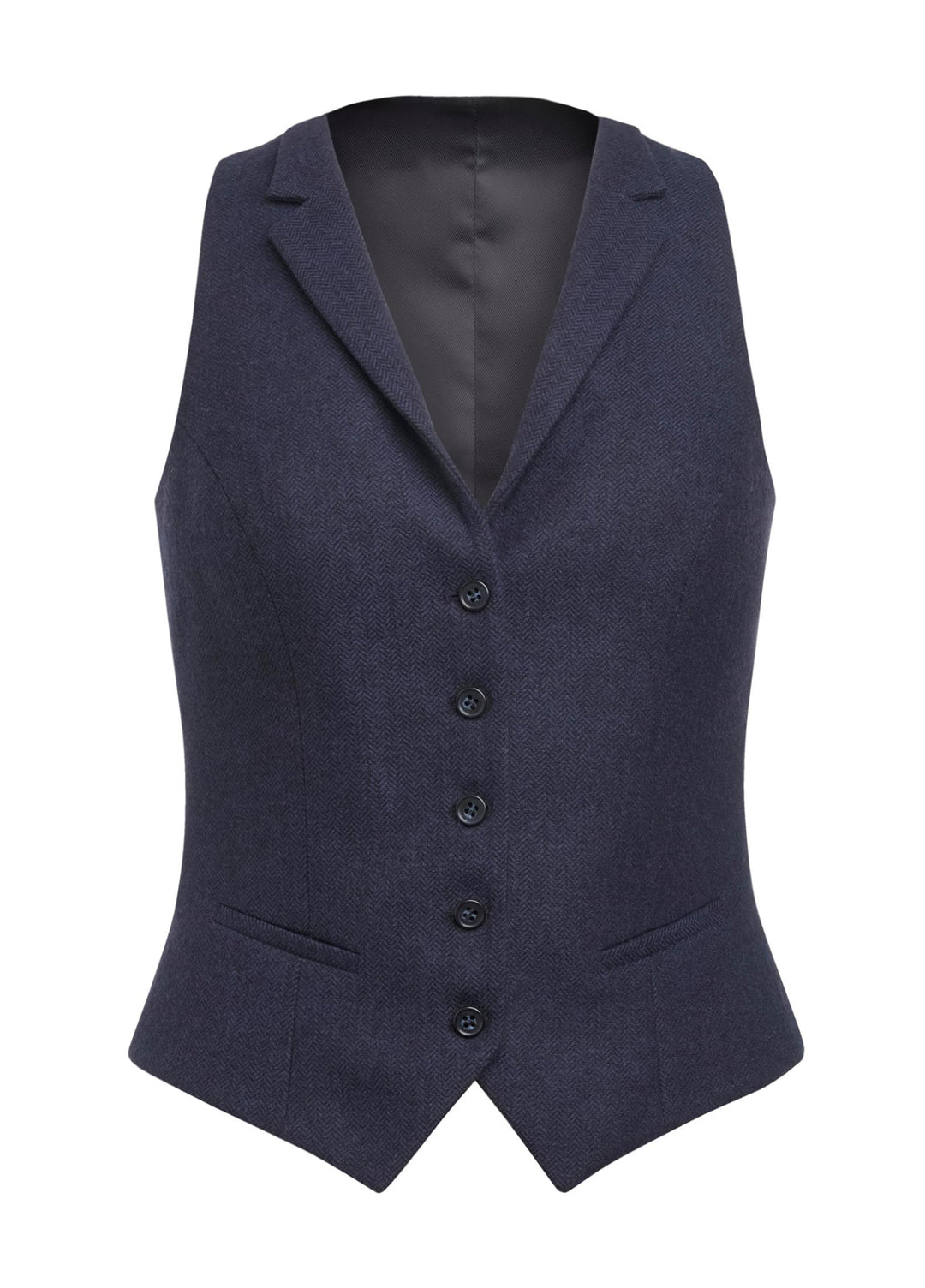 Greenville Ladies Waistcoat 2383 in Navy Herringbone