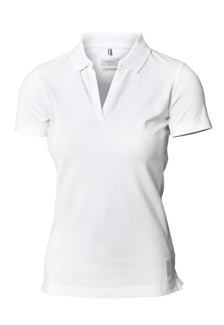 Women’s Harvard V Neck Stretch Deluxe Polo NB52F in White