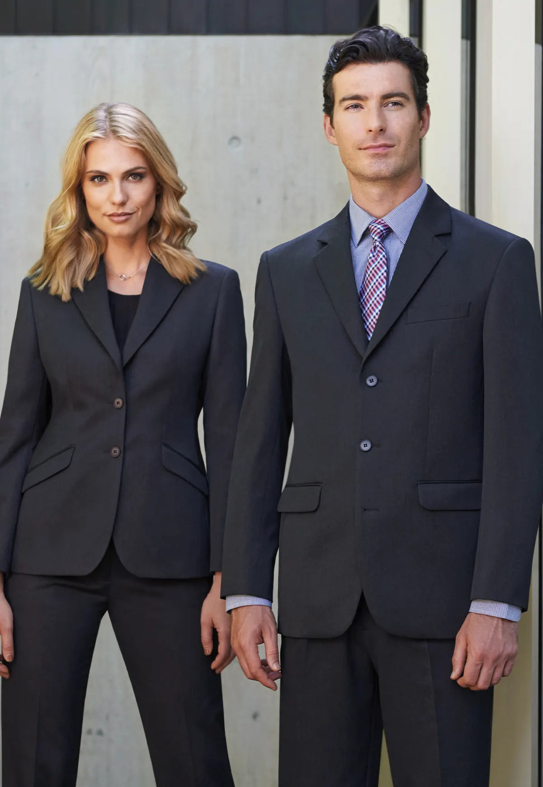 Models wearing the Brook Taverner Hebe & Alpha Jackets in charcoal