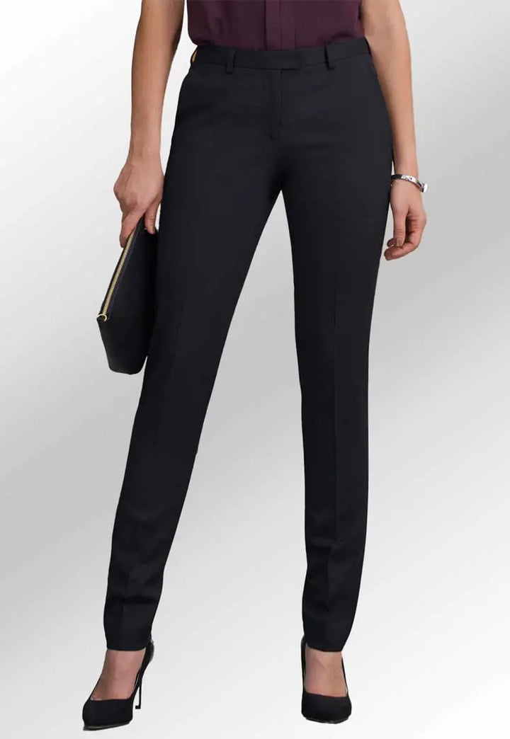 Model Wearing Hempel Slim Leg Trousers 2306 in Black