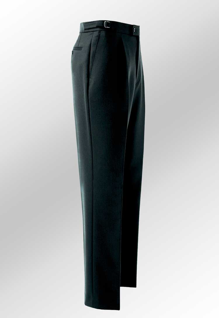 Herringbone Classic Fit Trousers 8702 in Black