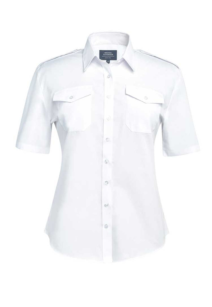 Hestia Ladies Short Sleeve Pilot Shirt 2395 in White