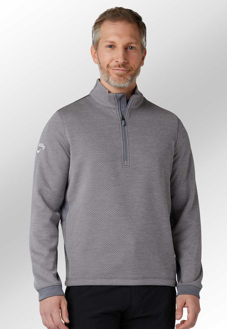 Golf Hex Fleece CW089 in grey worn by model