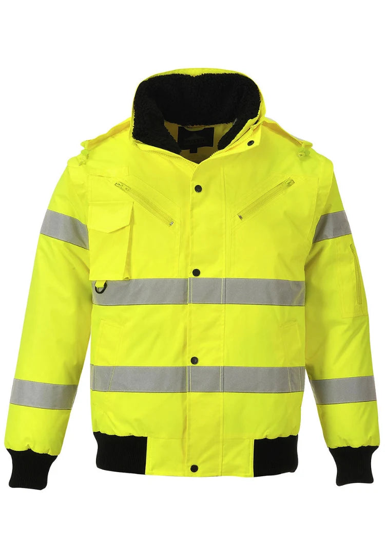 Hi Vis 3 In 1 Bomber Jacket C467in Yellow