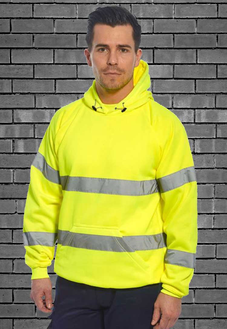 PortWest Hi-Vis Sweatshirt met Capuchon Geel| B304 PortWest Hi-Vis Sweatshirt met Capuchon Geel| B304
