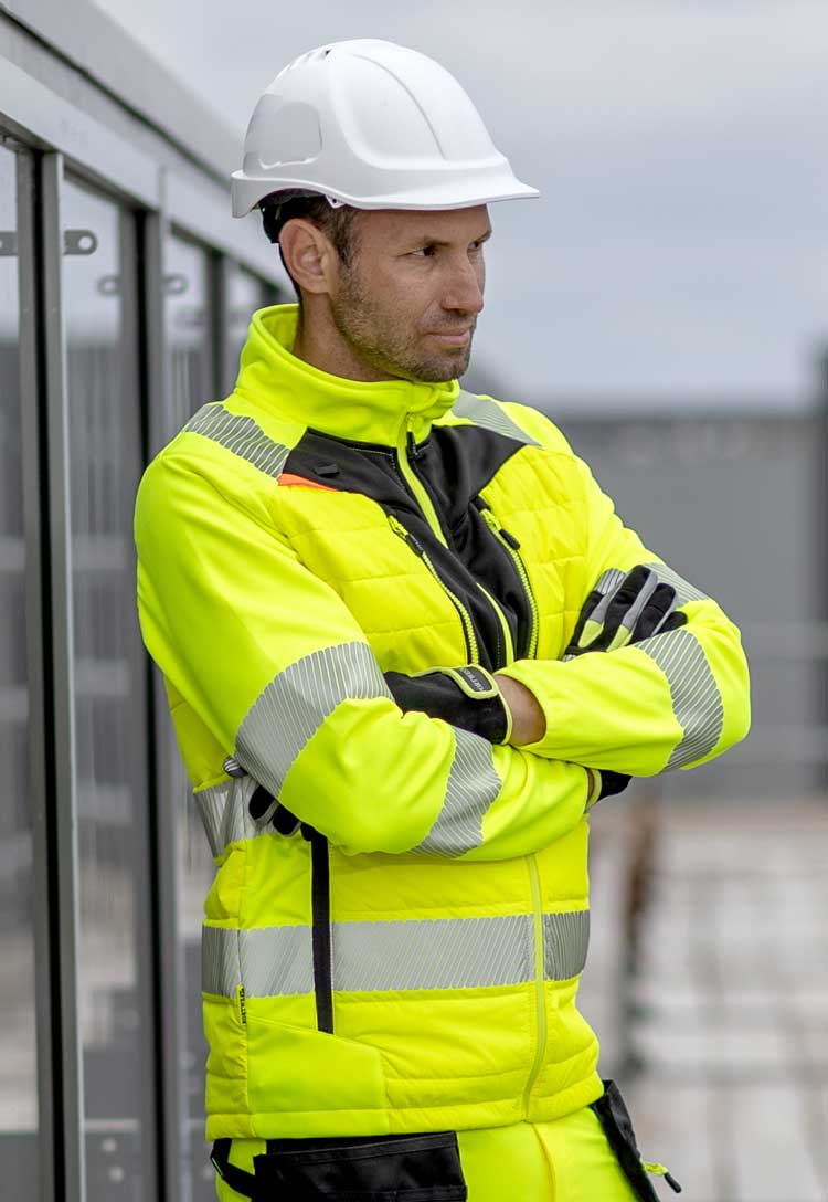 DX4 Hi-Vis Hybrid Baffle Jacket DX473 - The Work Uniform Company