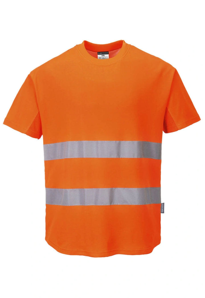 Hi Vis Mesh T Shirt C394 in Orange