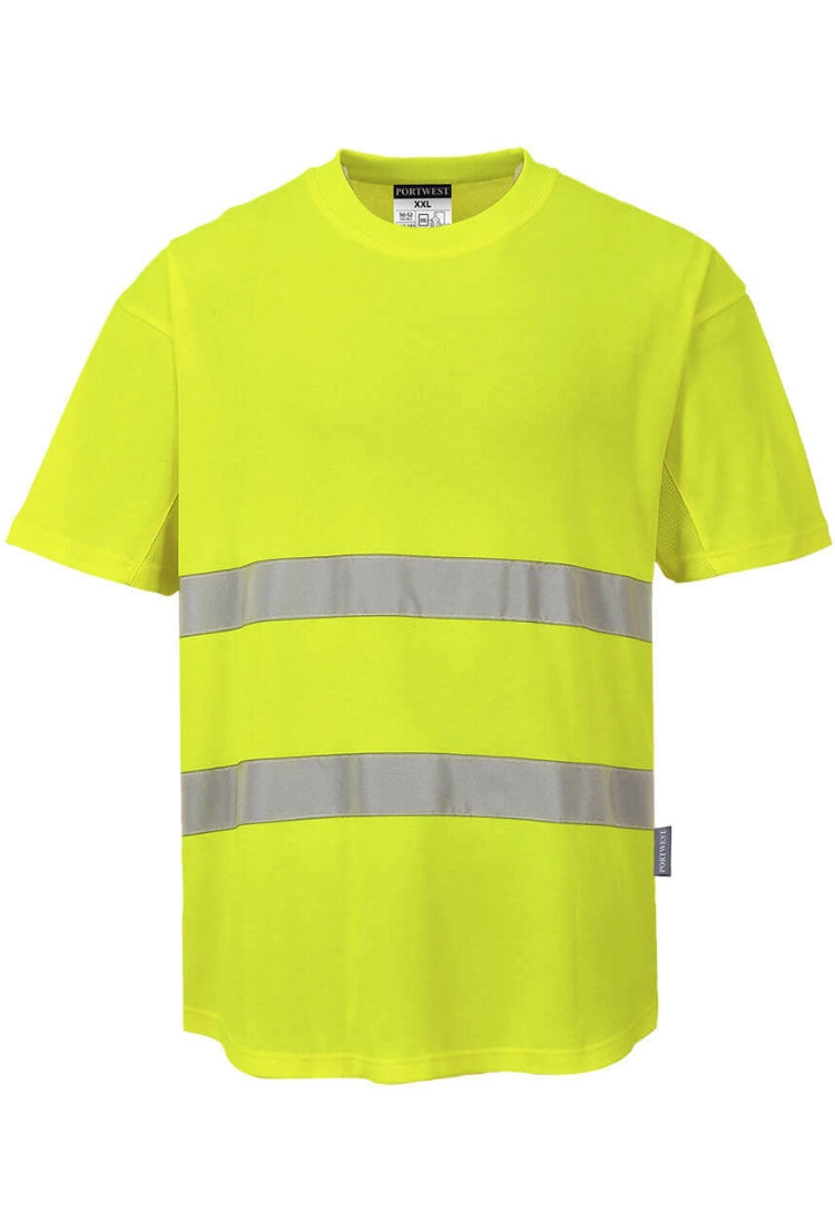 Hi Vis Mesh T Shirt C394 in Yellow