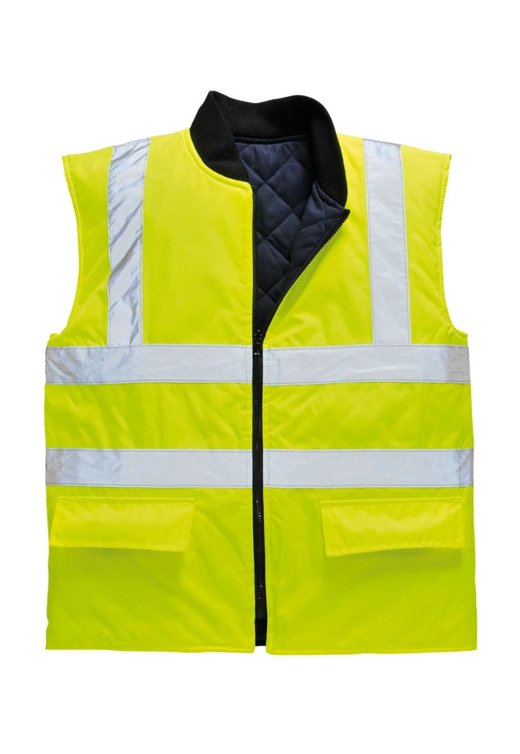 Hi Vis Reversible Bodywarmer S469 in Yellow