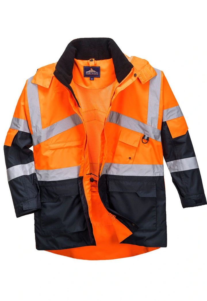 Hi Vis Two Tone Breathable Jacket S760 in Orange/Navy