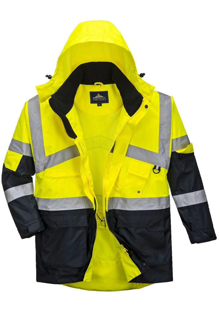 Hi Vis Two Tone Breathable Jacket S760 in Yellow/Navy