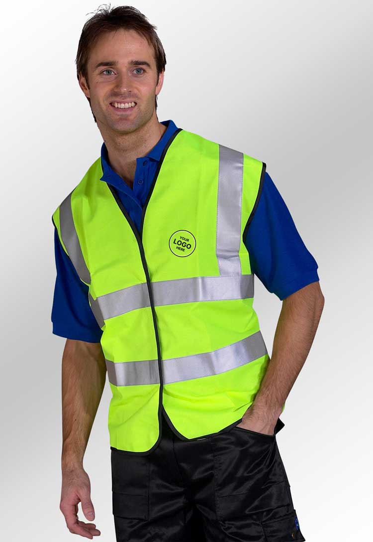 Hi Vis Vest BSEEN EN ISO 20471 - Bundle of 8 with Free Logos