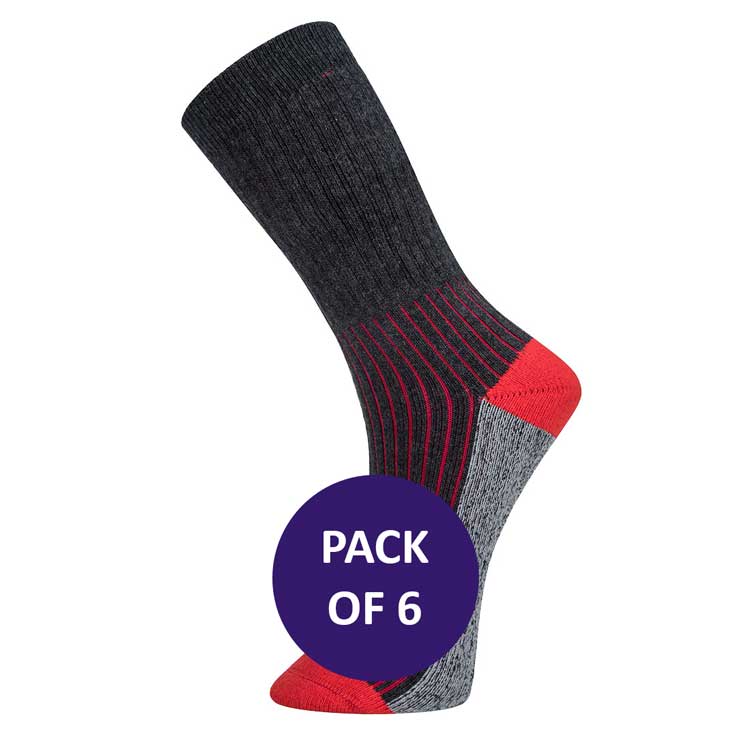 Hiking Socks SK12 in Black (x6 Pairs)