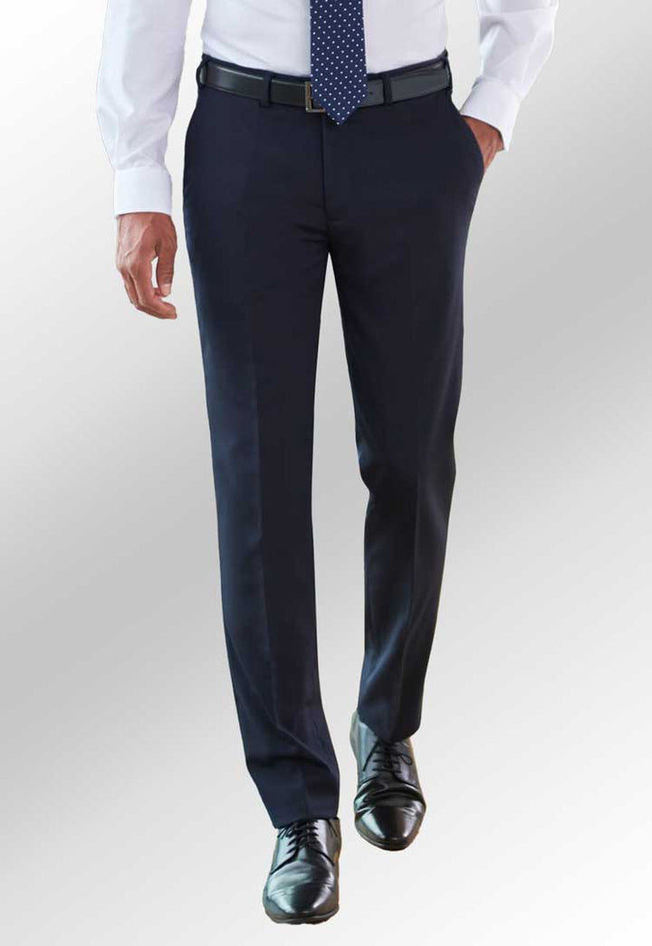 Model Wearing Holbeck Men's Slim Fit Trousers 8733 in Navy