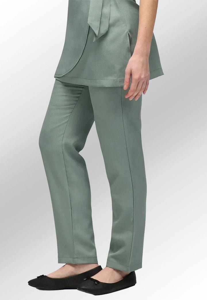 Ila Slim Leg Salon Trousers (Sage) - The Work Uniform Company